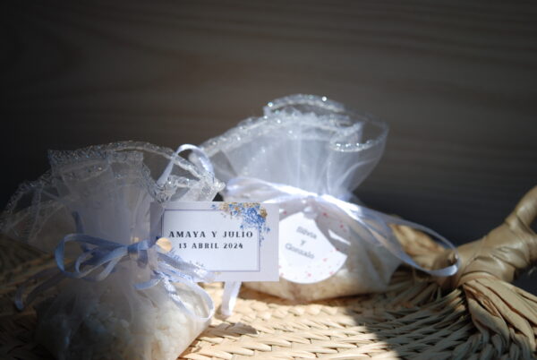 saquitos de organza personalizados para arroz bodas