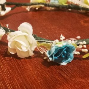 tiara flores azules
